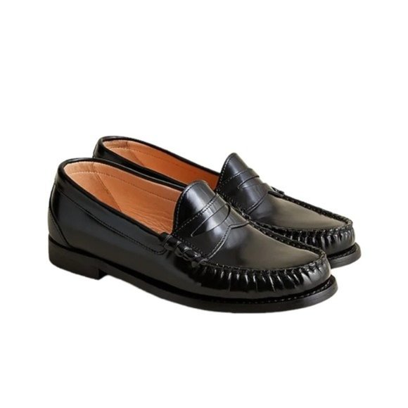 J. Crew Shoes - J. Crew Women’s Winona Penny Loafers in Spazzolato Leather Black 10 NWT